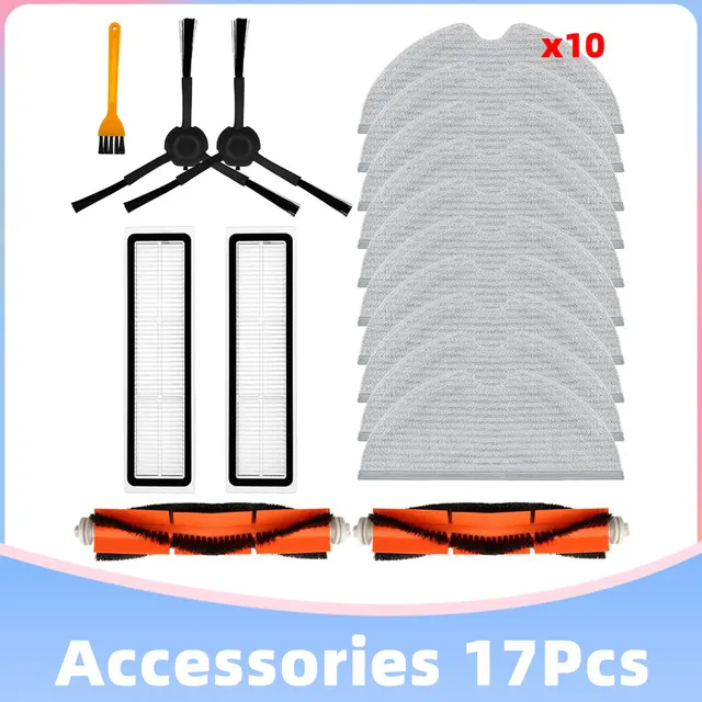 Xiaomi Dreame Bot L10 Pro D9 TROUVER LDS Finder Robot Vacuum Cleaner Parts Main Side Brush Hepa Filter Mop Cloths Replacement Set N