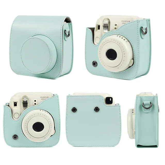 Кожаный наплечный ремень для камеры, защитный чехол для Fujifilm Instax Mini 9 mini 8 mini 8+ чехол s пленочные камеры - Цвет: Sky Blue