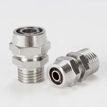 

10PCS Pneumatic Components Nickel-plated copper lock nut Quick-twist pneumatic straight vent pipe quick connector PC4-01PC4-M5