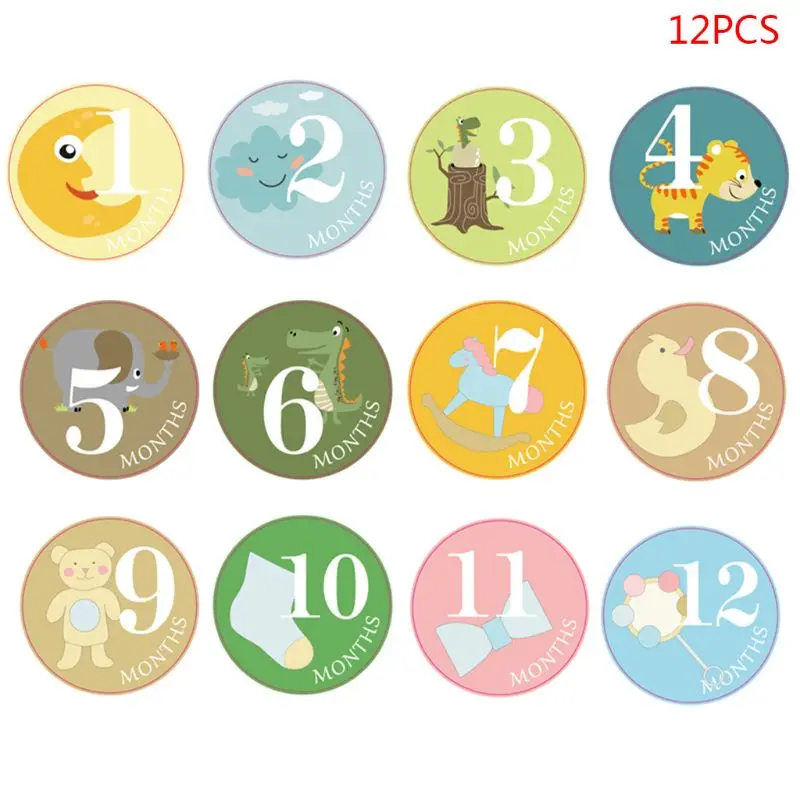 Newborn Milestone Month Sticker Baby Boys Girls Photo Photography Props E65D - Цвет: 2SS901166-12PCS