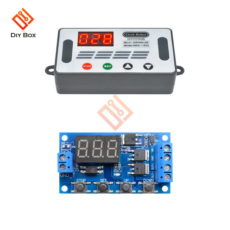 DC 12V 24V Время задержки, релейный коммутационный модуль, триггер цикл монтажная плата двойной МОП-трубка Управление таймер реле постоянного тока мотор светодиодный светильник Micro