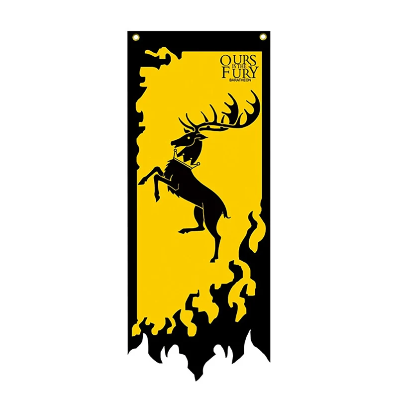 YAZANIE Игра престолов пользовательские флаги ARRYN семья Баратеонов DUTY HONOR GREYJOY STRAK TARTH TARYARGEN TYRELL LANNISTER флаги