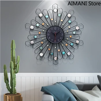 

Nordic Personality Wall Clock Living Room Home Modern Fashion Creative Clock Hanging Wall Simple Light Luxury Clock Decoration