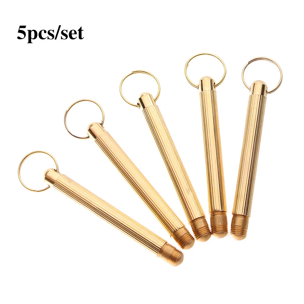 Ear Wax Remover 5PCS Folding Type Golden Earwax Cleaner Portable Ear Wax Removal Tools Ear Spoon Clean Cleaning Tool with Key Chain