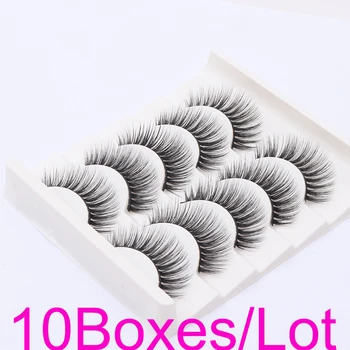 

LIYATTON 50 Pairs Set Thick Curly Fashion Eyelashes Multilayer 3D Mink Eyelash Dramatic False Lashes Wimpern