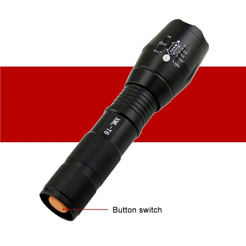 Сверхмощный светодиодный фонарик T6 яркий телескопический зум L2