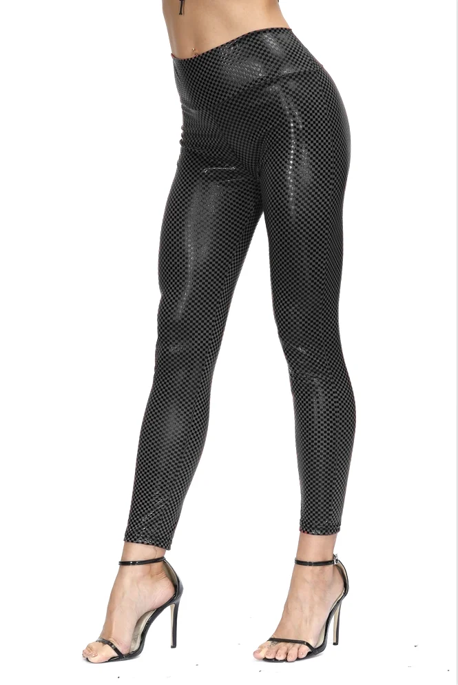 Women's New High Waist PU Leather Pants Leggings Female Shinny Pencil Pants Elastic Zipper open crotch Trousers Female Clothes capri jeans for women