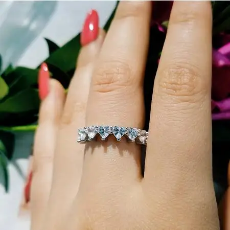 Choucong, массивное кольцо вечности, настоящее 925 пробы, серебро, AAAAA, cz Promise, обручальные кольца для женщин, свадебные, вечерние, ювелирные изделия