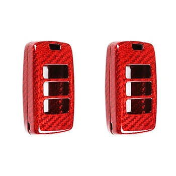 

for Jaguar E-Pace Key Shell Key Decoration Protective Cover Real Carbon Fiber Red Texture Key Case