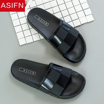 

ASIFN Slippers for Men Flip Flops Mosaic Lattice Slides Women Summer Male Type Couple Beach Shoes Home Zapatos Mujer Wholesale