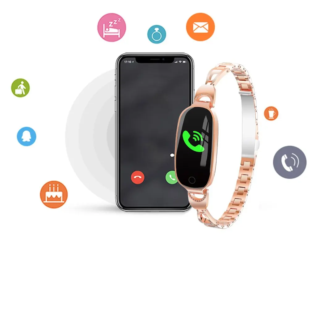 F18 Smart Bracelet Sports Heart Rate Sleep Monitoring Step Bracelet Waterproof Female Physiological Reminder Sport Bracelet