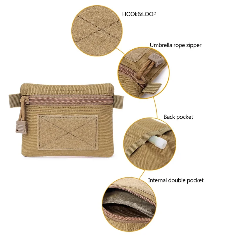 Outdoor tactical coin purse seal pasted Personal style little item storage packet for hunting climbing camping