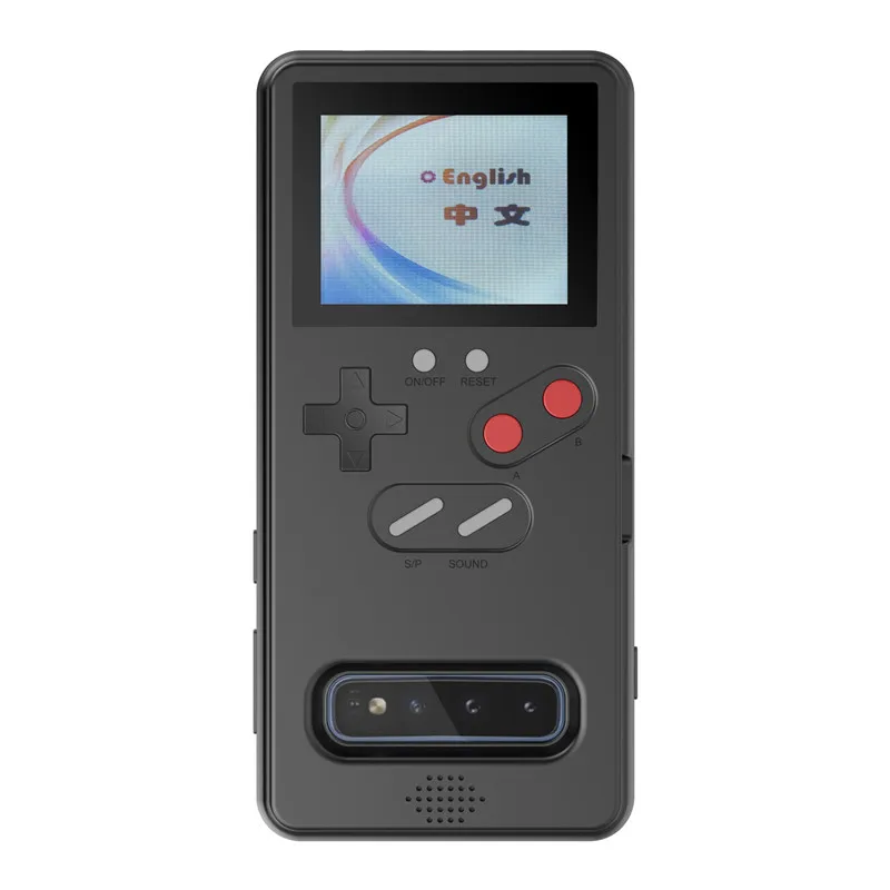 3D полноцветный дисплей ретро игровая консоль Gameboy чехол для телефона для samsung Galaxy S10 с 36 играми задняя крышка телефона - Цвет: black