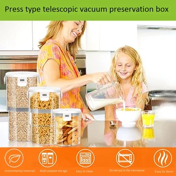 

2Pcs Airtight Food Storage Container Set - Retractable Kitchen & Pantry Organization Containers Keep Fresh Storage Box