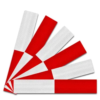 

Car Reflective Film Warning Tape Truck Annual Inspection Crystal Color Grid Reflective Strip Red And White Reflective Stickers