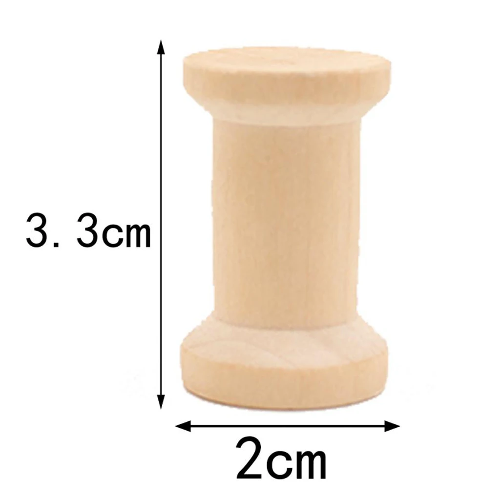10 Pieces Wooden Spool Unfinished Bobbins Set for Crafts Kids Children Drawing  Toys