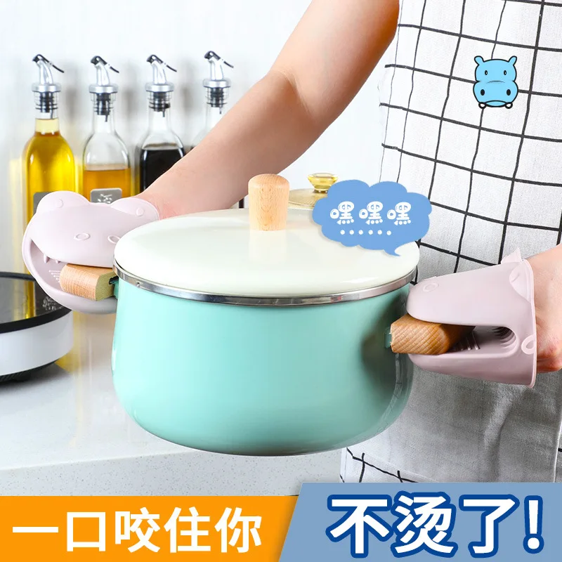 Cartoon Anti-hot Gloves Microwave Oven Oven Bakery Heat Resistant Silicone Glove
