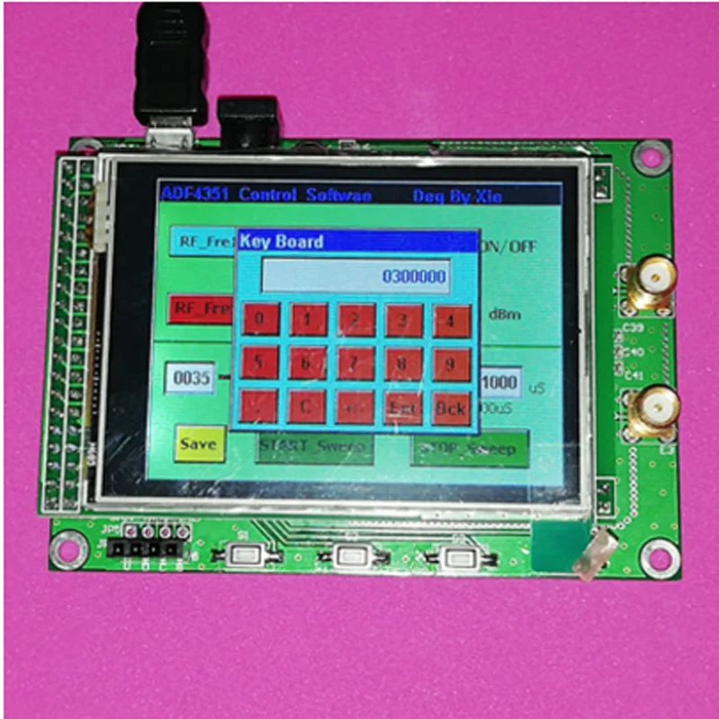 Радиочастотный источник частотного сигнала Φ 35M-4 4G с цветным STM32 TFT Touch LCD ADF4351 |