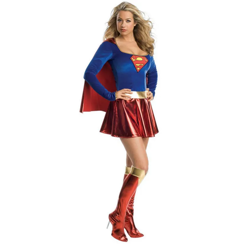 Costumes de cosplay de fille souriante adulte, robe de paupières sexy avec bottes, olympiques de bataille imbibés, vêtements d'Halloween, super femme