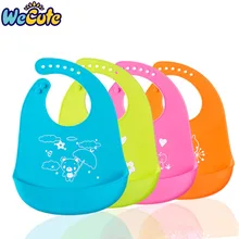 Детские нагрудники Детские Водонепроницаемые Мягкие силиконовые нагрудник малыша Дети Регулируемый нагрудник для еды младенческой мультфильм печати животных нагрудники для мальчиков и девочек