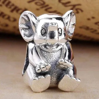 

Original Animal Vintage Lucky Elephant Beads Fit 925 Sterling Silver Bead Charm Women Bracelet Bangle Jewelry