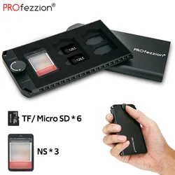 PROfezzion – étui pour cartes Micro SD, support de cartes mémoire, coque métallique, organisateur pour 6 cartes TF/ Micro SD et 3 NS Nintendo Switch 
