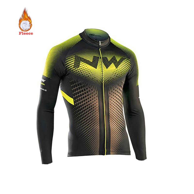 cycling jersey 4 Профессиональный командный зимний термальный флисовый NW Велоспорт Джерси мужской костюм с длинным рукавом открытый езда на велосипеде MTB Одежда для велоспорта комбинезон набор - Цвет: cycling jersey 4