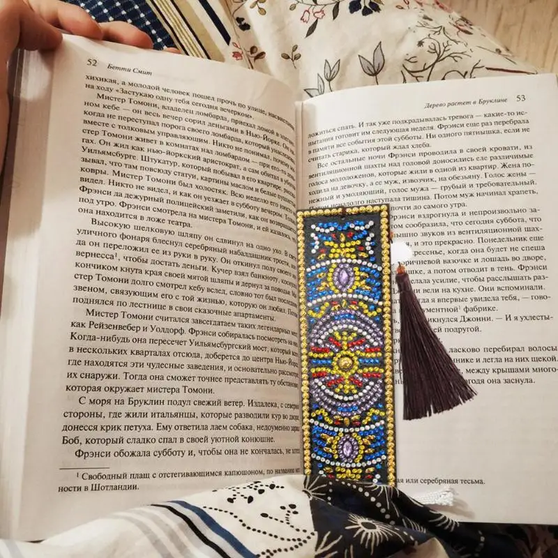 VKTECH 5D DIY алмазная живопись кожаная Закладка с кисточкой книжные знаки DIY Специальная форма Рождественская Алмазная вышивка подарки для детей