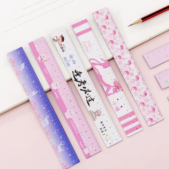 

Magnet unicorn Flamingo Pink Panther Ruler Cute 18cm Bendable Measuring Drawing Tool Promotional Stationery gift school supplies