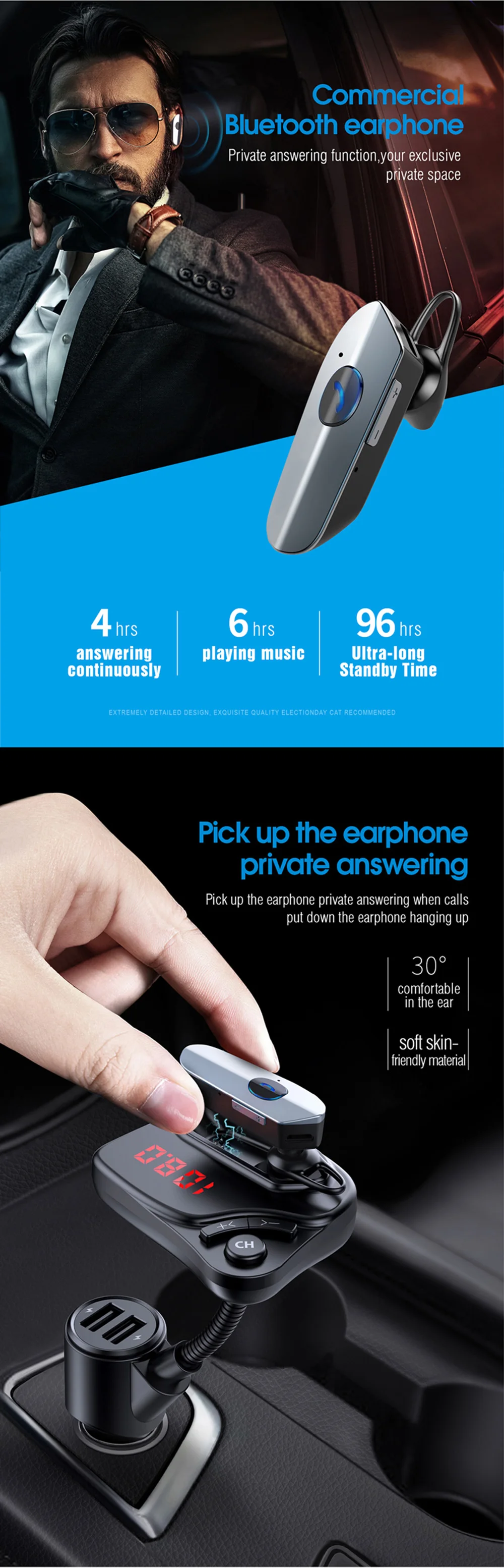 JINSERTA Handsfree в автомобиле Bluetooth 5,0 наушники fm-передатчик автомобили MP3-плеер модулятор двойной USB зарядное устройство Поддержка TF карты