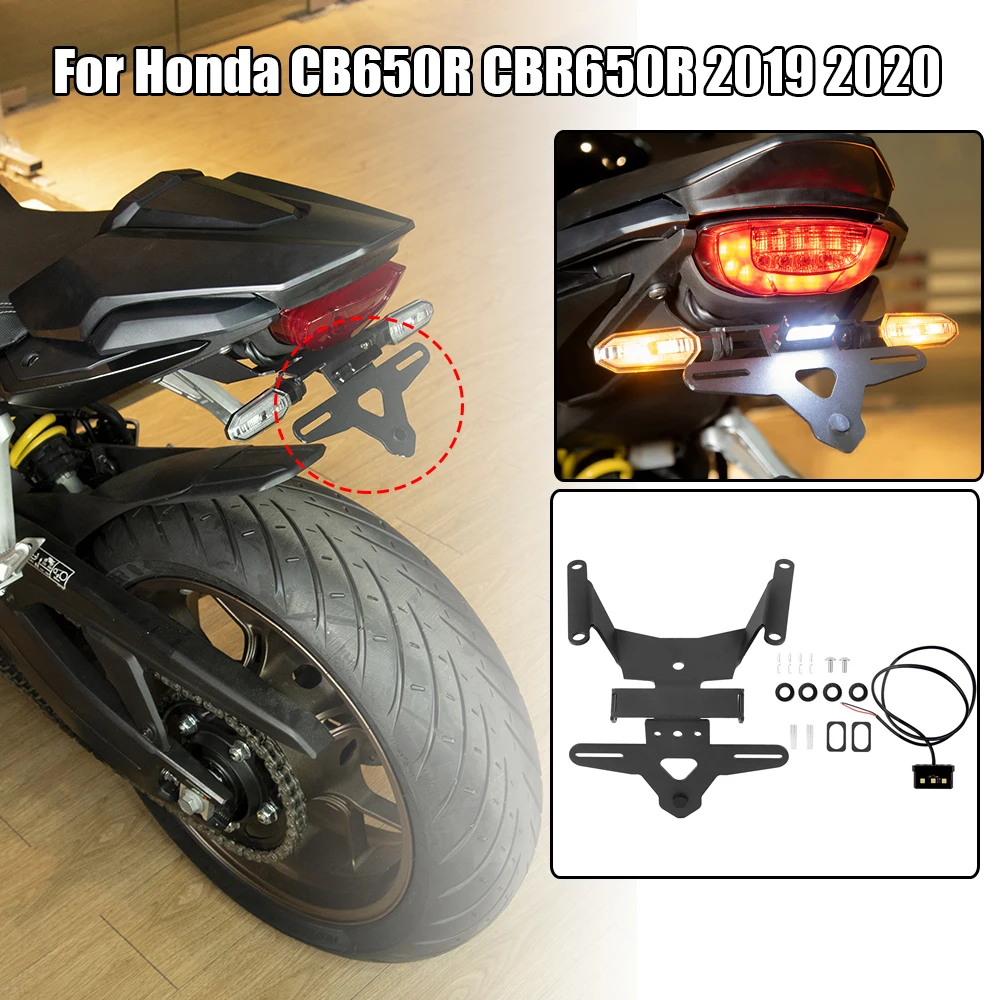 da placa, suporte de acessórios, Honda CB650R, CBR650, CBR650R, 2019-2023