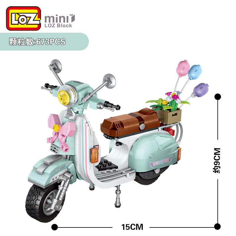 LOZ1117 small sheep motorcycle small particle building mini car model insert puzzle toy 4