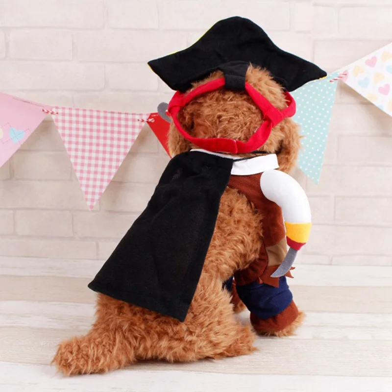Pet Dog Costume Christmas Clothes Corsair Dress Up Halloween Suit Fantsy Puppy Jacket For Winter Dogs Clothes