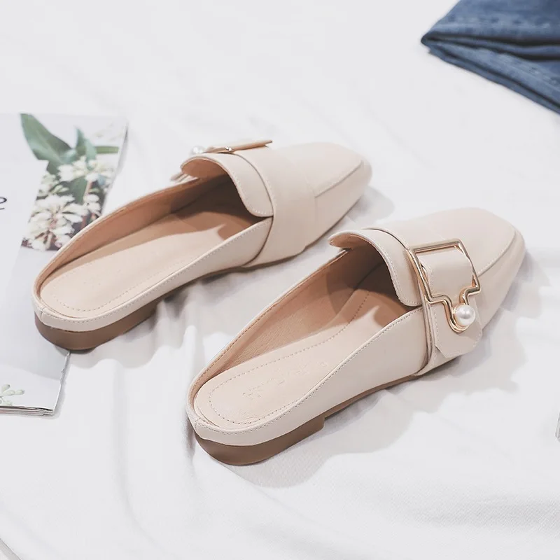 

Fs-11 Closed-toe Semi-Flat Heel Women's 2019 Followed by Lazy Non-Autumn New Style Outer Wear Flat Heel Fashion Whole Transactio