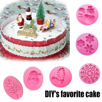

6Pcs Christmas DIY Food Grade Silicone Mold Circle Hole Cake Chocolate Soap Mould For Microwave Oven Baking Pan Make Supplies