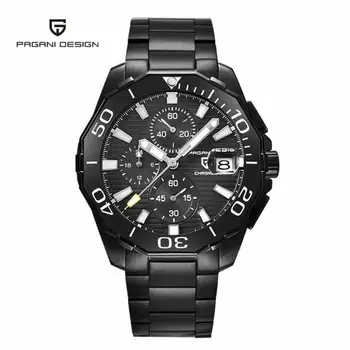 

PAGANI DESIGN Stainless Watches Luxury Brand Chronograph Sport black Business Waterproof Quartz Men Luminous watch