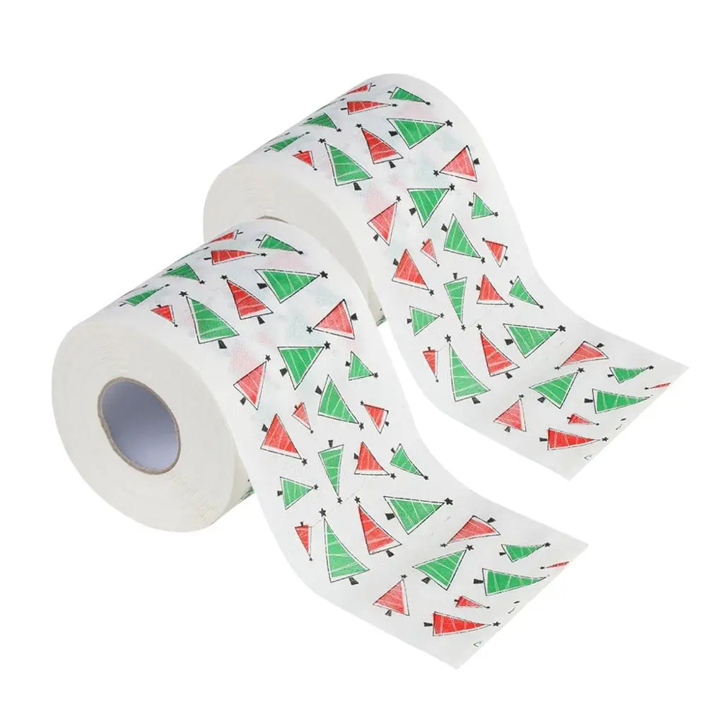 2 шт. бумага для ванной Рождественская печатная домашняя Туалетная рулонная бумага Санта Клауса Рождество Рождественское украшение ткани 170 листья туалетная бумага 40
