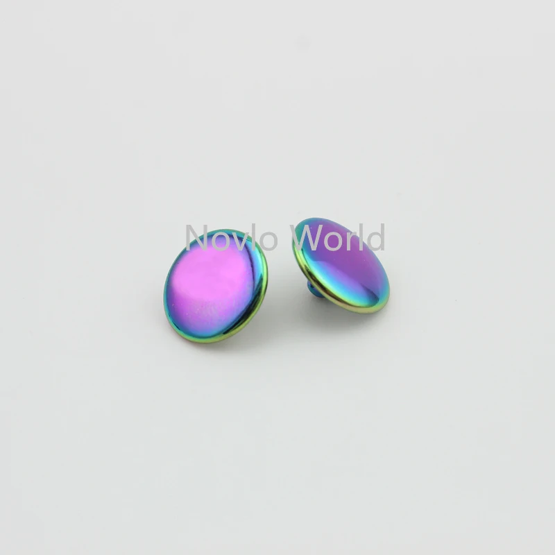 Nolvo World 20-100 pieces rainbow 12mm metal buttons for clothes fasterns decorative handbag buckle snap button