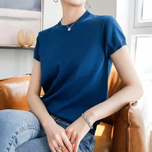 Best Offers Simple Solid Color Casual Short Sleeve Round Neck High Elastic T-shirt Bottom T-shirt Spring Summer Autumn 2020 Best Offers Simple Solid Color Casual Short Sleeve Round Neck High Elastic T-shirt Bottom T-shirt Spring Summer Autumn 2020