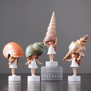 

Tang Dynasty Home Designer Modern Simple Conch Girl Arrangement Living Room Model Bedroom Decoration