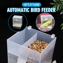 

Thicken Anti-fall Plastic Bird Cage Automatic Food Seed Parrot Feeder Box Bird Feeder Transparent New Bird food containers