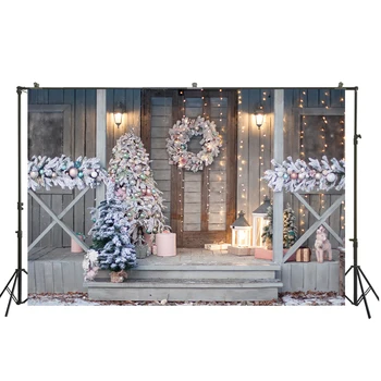 

HUAYI Outdoor Boken Light Wonderful Christmas Tree Decoration Wood Planks Wall Background Newborn Photoshoot Photography W-3502