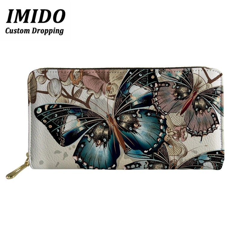 Butterfly Wallet Coin Purse Canvas Zipper Credit Card Pouch Wallet For Birthday