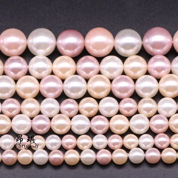 

Natural Multicolor Shell Pearl Beads 6 8 10 12 14MM Pick Size Shell Pearl Round Loose Beads For Jewelry Making Charm Necklaces