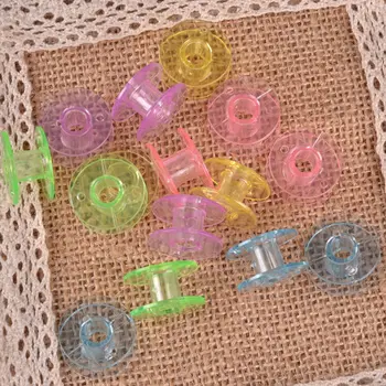

New 25Pcs/Set Empty Bobbins Sewing Machine Spools Colorful Plastic Case Storage Box Needlework Tool For Brother Janome Singer El