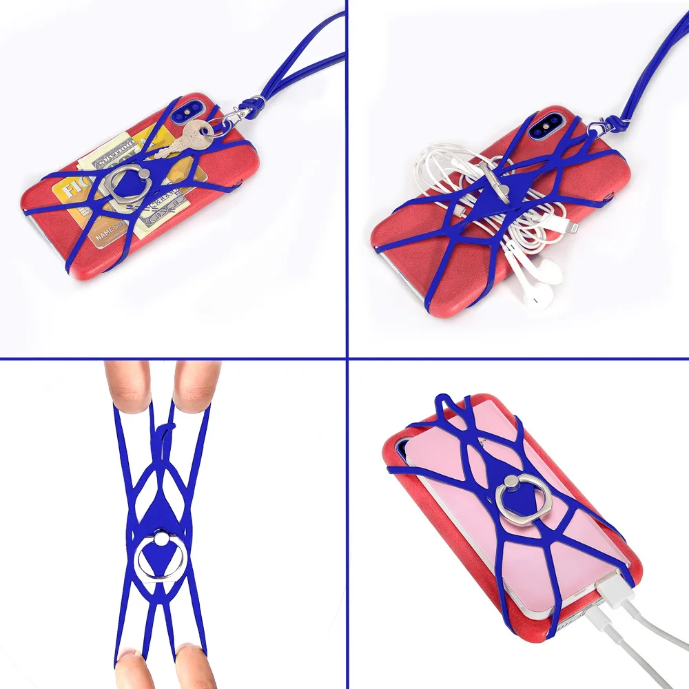 Универсальный силиконовый ремешок-держатель чехол для мобильного телефона шейный ремешок ожерелье слинг мобильные ключи для ключей для телефона брелок