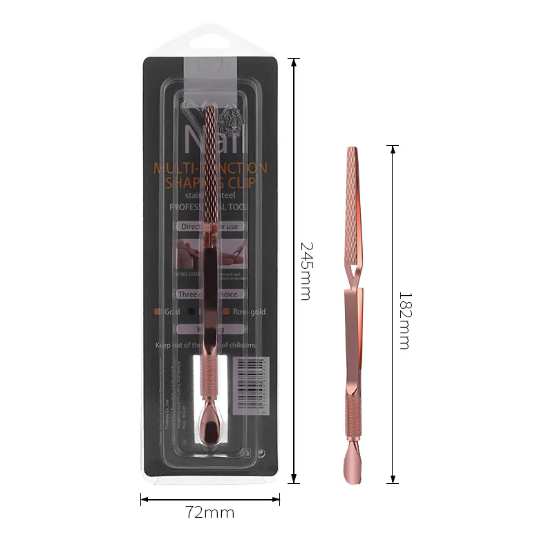 Формирующий розовое золото из нержавеющей стали многофункциональный зажим для маникюра кончиков ногтей инструмент для ногтей УФ-гель, акриловый X кривой кусачки выбрать горный хрусталь