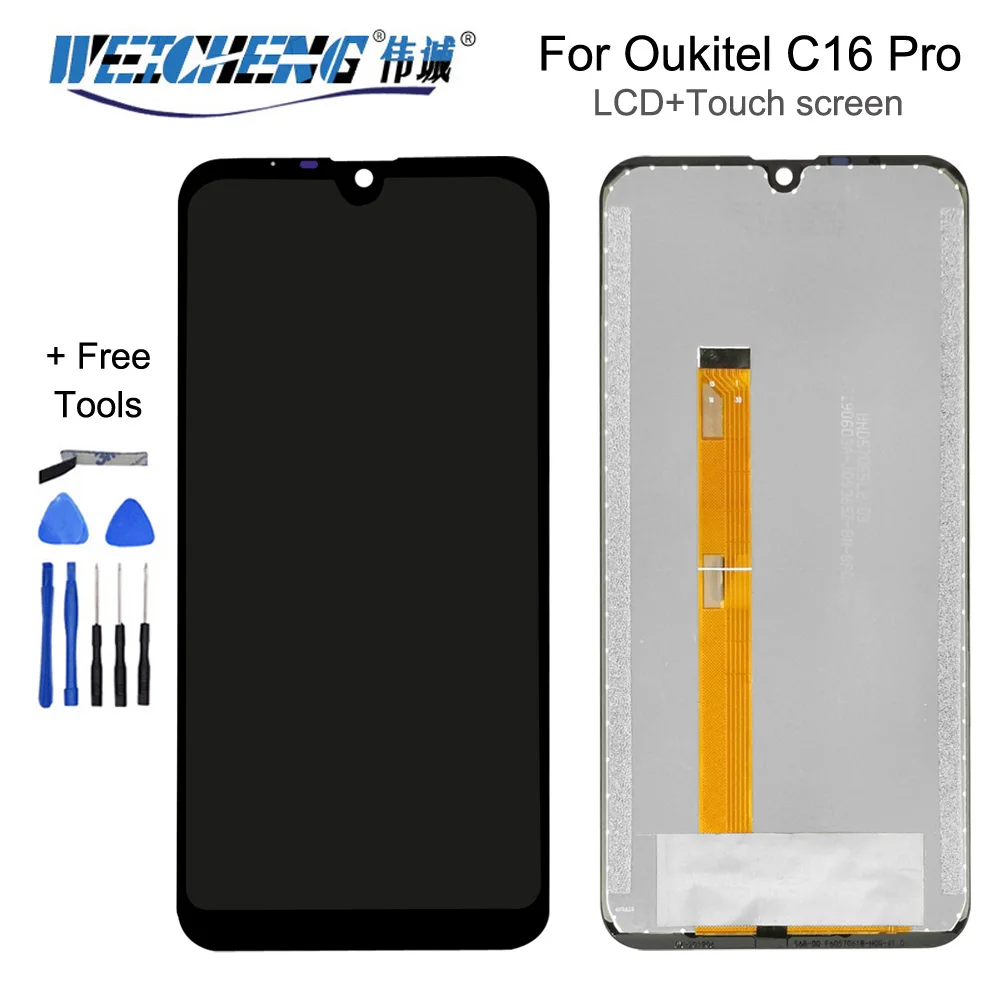 Для 5,7" Oukitel C16 Pro ЖК-дисплей и сенсорный экран дигитайзер assembly для C16 Pro Запчасти для телефонов с инструментами и клеем