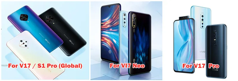 Чехол для VIVO V17 с градиентным закаленным стеклом Жесткий Мягкий силиконовый
