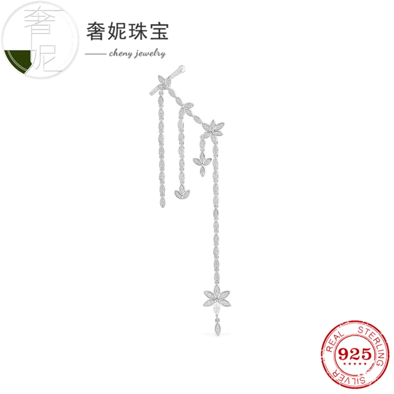 

cheny fit s925 sterling silver trendy long earrings fashion dress decoration jewelry ear clips birthday gift for womens wife